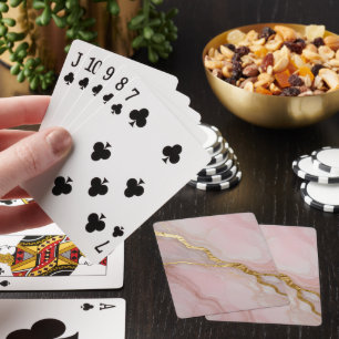 Jeu De Cartes Texture de marbre doré et rose