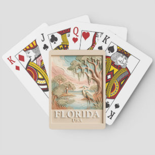 Jeu De Cartes Texture de paysage faunique oiseaux des Everglades