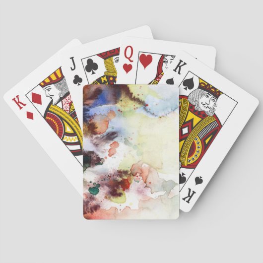 Jeu De Cartes Texture grunge d'aquarelle abstraite avec la (dos)