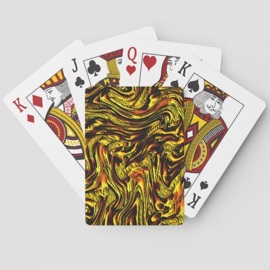 Jeu De Cartes Texture rustique dorée avec traits foncés et orang (dos)