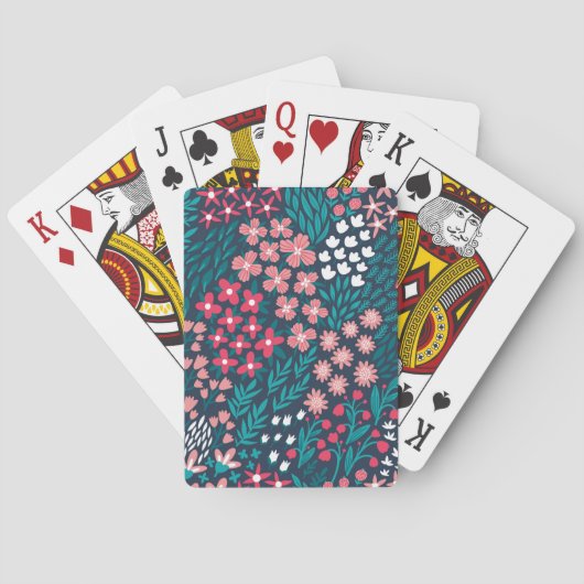 Jeu De Cartes Texture vintage Fleur sans joint. (dos)