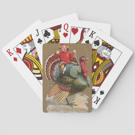 Jeu De Cartes Thanksgiving Turquie Drôle salutations Vintages (dos)