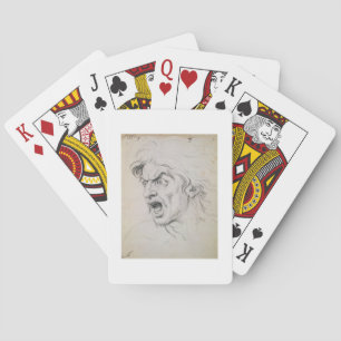 Jeu De Cartes The head of a man screaming in terror, a study for