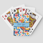 Jeu De Cartes Thème abstrait de plage avec étoile de mer (dos)