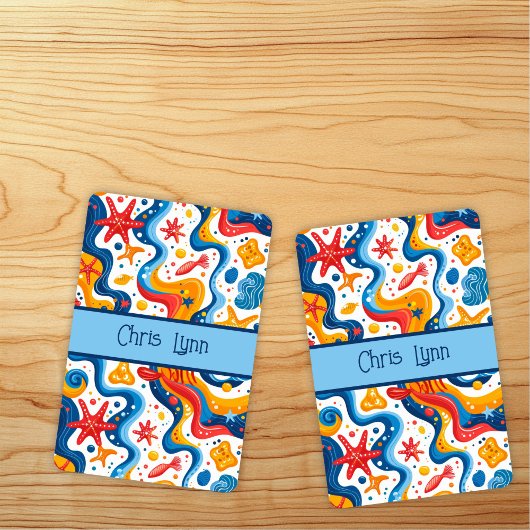 Jeu De Cartes Thème abstrait de plage avec étoile de mer
