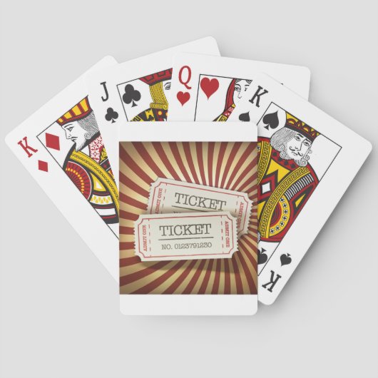 Jeu De Cartes Thème de carnaval de talon de billet à l'ancienne (dos)