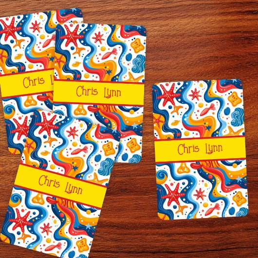 Jeu De Cartes Thème de plage Abstrait avec Starfish