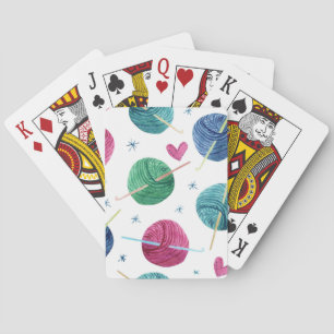 Jeu De Cartes thème de tricot, aquarelle motif sans couture.