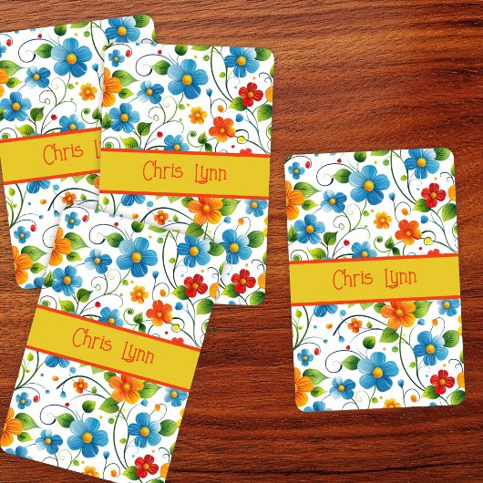 Jeu De Cartes Thème Fleur Abstrait avec couleurs vives