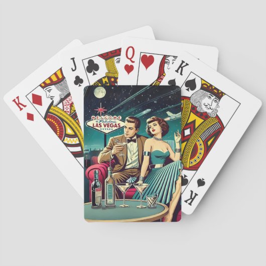 Jeu De Cartes Thème Martini Las Vegas Espace Age Soirée (dos)