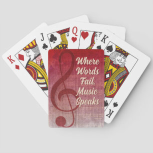 Jeu De Cartes Thème musical symbole de clé Urban Grunge Rouge Ce
