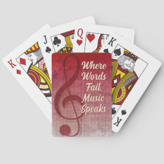 Jeu De Cartes Thème musical symbole de clé Urban Grunge Rouge Ce