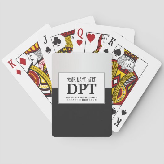 Jeu De Cartes Thérapeute physique DPT Customisé Argent et Noir (dos)