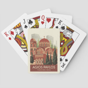 Jeu De Cartes Thessalonique Agios Pavlos Travel Art Vintage