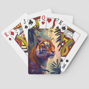 Jeu De Cartes Tiger Animal Portrait Peinture Faune À L'Extérieur