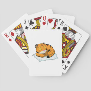 Jeu De Cartes Tigre au coucher avec Coussin
