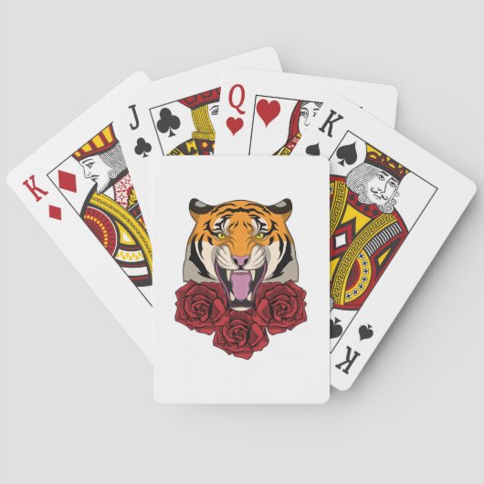 Jeu De Cartes Tigre avec Rose (dos)