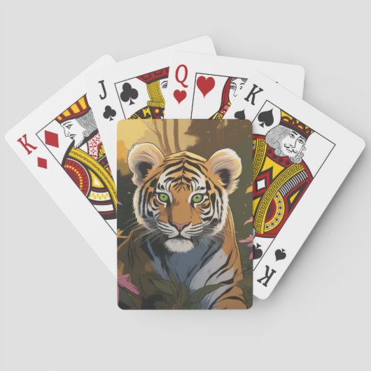 Jeu De Cartes Tigre du Bengale dans la jungle (dos)