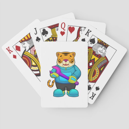 Jeu De Cartes Tigre en mécanicien avec clé à écrou (dos)