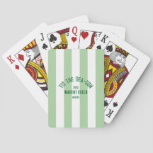 Tis SeaSon Custom Beach Christmas Green Stripe