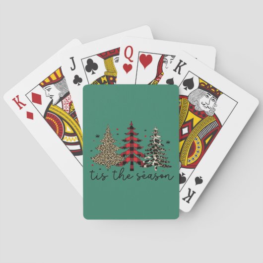 Jeu De Cartes "Tis the Season" Plaid Leopard Christmas Trees (dos)