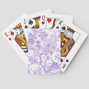 Jeu De Cartes Toile de chinoiserie violette dragon fleur de ceri