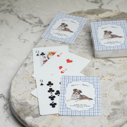 Jeu De Cartes Toile de Jouy Bleue | Illustration de mariage de c