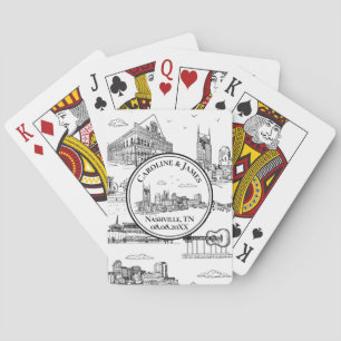 Jeu De Cartes Toile de Nashville Noir et Blanc