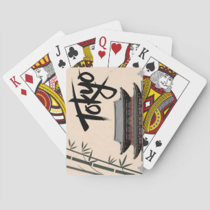 Jeu De Cartes Tokyo Japon Voyage Art Calligraphique Temple Vinta