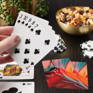 Jeu De Cartes Tons rouges satinés soyeux tordus reflétant l'écla