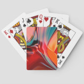 Jeu De Cartes Tons rouges satinés soyeux tordus reflétant l'écla (dos)