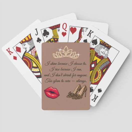 Jeu De Cartes Too Glam To Care – Chic Quote (dos)