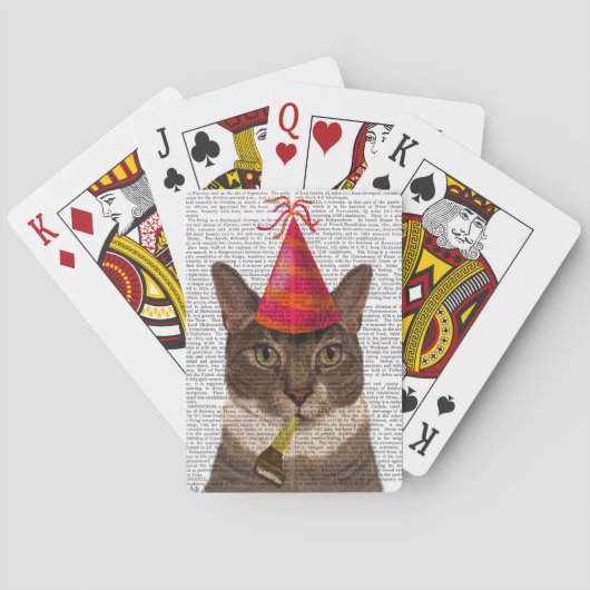 Jeu De Cartes Tortoiseshell Cat with Party Casquette (dos)