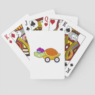 Jeu De Cartes Tortue avec coquille comme voiture