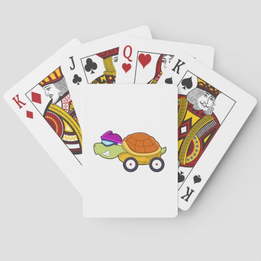 Jeu De Cartes Tortue avec coquille comme voiture (dos)
