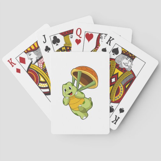 Jeu De Cartes Tortue avec Shell en tant que Skydiver (dos)