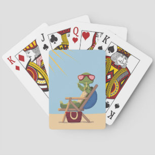 Jeu De Cartes Tortue de dessin animé avec des lunettes de soleil