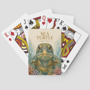 Jeu De Cartes Tortue de mer récif de corail faune