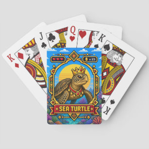Jeu De Cartes Tortue de mer Rétro Pixel Art 8-Bit