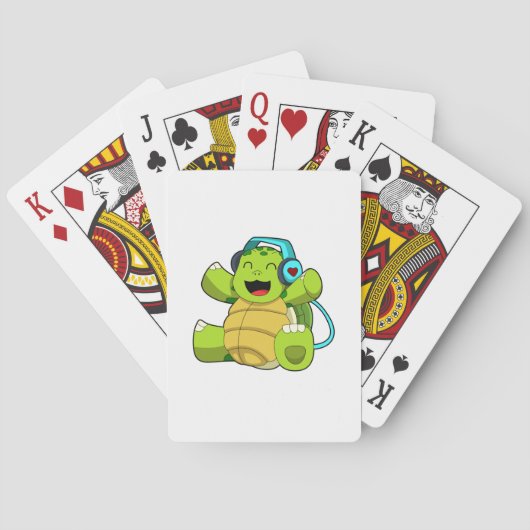 Jeu De Cartes Tortue en musique avec casque (dos)