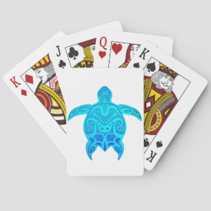 Jeu De Cartes Tortue tribale bleue