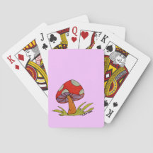 Tote Champignon Rouge sur fond violet clair