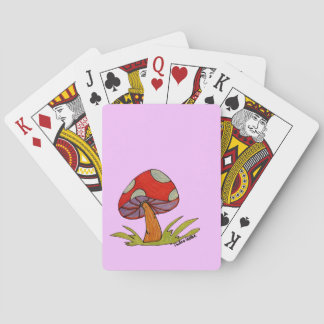Jeu De Cartes Tote Champignon Rouge sur fond violet clair