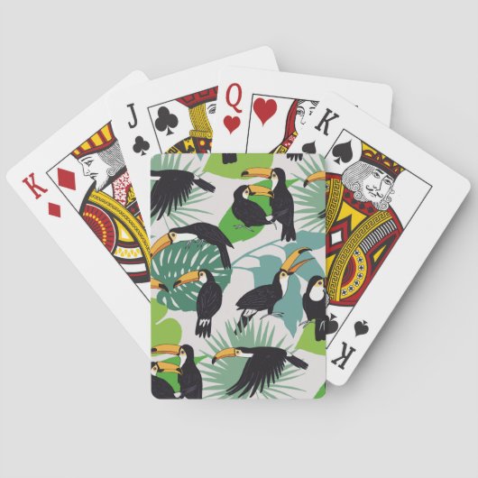Jeu De Cartes Toucan Bird : Palm Feuille Motif (dos)