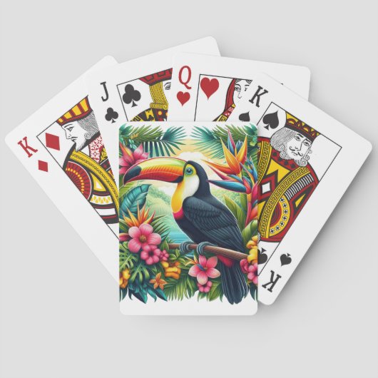 Jeu De Cartes Toucan tropical/jungle oiseau (dos)