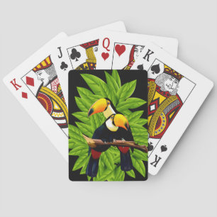 Jeu De Cartes Toucans exotiques en noir
