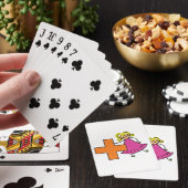 Jeu De Cartes Touche mignonne fille avec signe plus (In Situ)