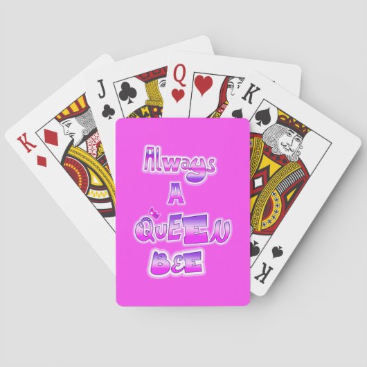 Jeu De Cartes Toujours une reine abeille rose chaud (dos)