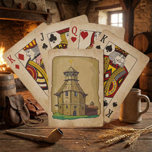 Jeu De Cartes Tour de guet en bois médiéval et forteresse