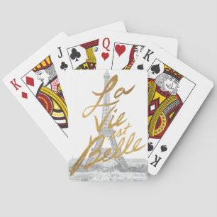 Jeu De Cartes Tour Eiffel avec l'écriture d'or